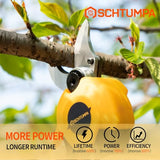 Tijeras de podar eléctricas de 21 V, 40 mm de diámetro de corte para jardinería, resistentes con juego de cuchillas de repuesto, 2 baterías y cargador