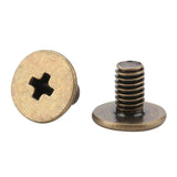 🔩 20PCS Conjuntos de Botón de Cabeza Redonda de Latón Remaches Leathercraft Bricolaje Artesanal de Cuero Metal Remache con Hebilla para la Correa del Cinturón Zapatos de Decoración (Bronce)