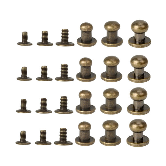 🔩 DIYEAH Juego De 72 Piezas De Herrajes Para Artículos De Cuero Tornillos De Remache De Aleación Mini Tachuelas Para Equipaje Cinturones Bolsos Zapatos Proyectos De Manualidades