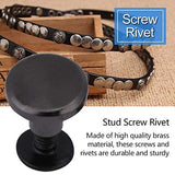 🔩 20 sets DIY Latón Cabeza Plana Correa Correa Remaches + Tornillo para Equipaje de Cuero Craft 5mm 8mm Remaches Correa Manija Bolsa Accesorios(8mm)