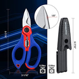 Tijeras de acero inoxidable, tijeras de electricista profesional de 6.4 pulgadas con pelacables para cable suave (no aptas para uso en buceo) WORKPRO -