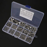 135pcs fijar M2.5 M3 M4 M5 M6 M8 304 tornillos de casquillo de cabeza hexagonal de acero inoxidable con caja de plástico transparente