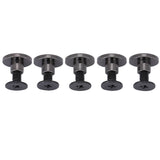 🔩 20 unids/set postes de tornillo plano de latón cabeza de remache cinturón remaches cabeza de perno para equipaje cuero artesanía tripulación clavo remache 5mm 8mm negro (5mm)