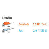 Carretilla 5.5 ft3, llanta neumática reforzada