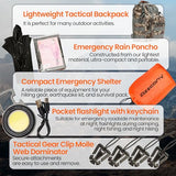 Azzcony Kit de Supervivencia y Primeros Auxilios de Emergencia + Torniquete - 250 Piezas para Mochila de Emergencia Go Bug out con Brújula, Linterna, Pala - Mochila Táctica Militar EDC (Army Blue)