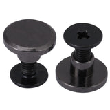🔩 Remaches De Tornillo, 20 Juegos De Tornillos De Bolsa De Remaches, Tornillos Chicago De Cabeza Plana De Latón Negros, Perno De Metal Para Cinturón Plano, Kit De Remaches De Cuero(5mm)