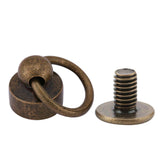 🔩 20PCS Conjuntos de Botón de Cabeza Redonda de Latón Remaches Leathercraft Bricolaje Artesanal de Cuero Metal Remache con Hebilla para la Correa del Cinturón Zapatos de Decoración (Bronce)