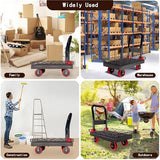 Carretilla Camiones De Plataforma For Trabajo Pesado, Carros De Plataforma, Carritos De Empuje Carrito Plegable con Ruedas