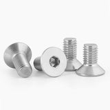 Tornillos de cabeza plana M3 x 6 mm, 100 tornillos de cabeza plana M3-0.5x6 mm, tornillo de cabeza plana de acero inoxidable 304, accionamiento de enchufe Allen, rosca completa, acabado brillante, cantidad 100