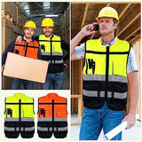 Breteil Chaleco de Seguridad Premium Chalecos de Alta Visibilidad Industrial Transpirable y Suave con Bolsillo Multiusos Amarillo-XXXL