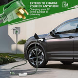 ▶ Cable de extensión RV/EV de 15 pies y 50 amperios con mango de agarre, cable de alimentación resistente de calibre 6/3+8/1 STW de 4 clavijas, NEMA 14-50P/R con organizador de cables para Tesla modelo 3/S/X/Y, negro y verde, listado ETL