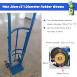 Carretilla para transportar cilindros de oxígeno con ruedas, carrito de mano para cilindros de gas comercial y plataforma rodante para tanques de propano de 40 l, soporte para cilindros de gas para