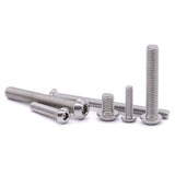M6-1.0 x 80 mm Tornillos de cabeza de botón de acero inoxidable 304 18-8 tornillos de casquillo hexagonal, unidad hexagonal Allen, rosca completa, rosca gruesa UNC, 10 unidades