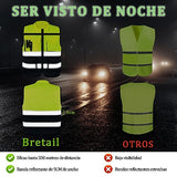 Breteil Chaleco de Seguridad Premium Chalecos de Alta Visibilidad Industrial Transpirable y Suave con Bolsillo Multiusos Amarillo-XXXL