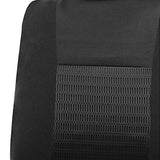 ▶ Juego completo de fundas de asiento de coche de ajuste universal, elegantes y modernas (negro) , compatible con airbag y asiento dividido, compatible con la mayoría de coches, camionetas, SUV y furgonetas)