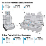 ▶ Juego de fundas de asiento con funda para volante y almohadilla para cinturón de seguridad (compatible con airbag y asiento dividido en negro)