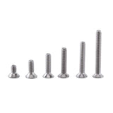 Tornillos de cabeza hexagonal, herramienta de reparación Accesorio 250 piezas M2 Tornillos de cabeza hexagonal Perno con tuercas hexagonales Surtido A2 Acero inoxidable(C: Flat head)