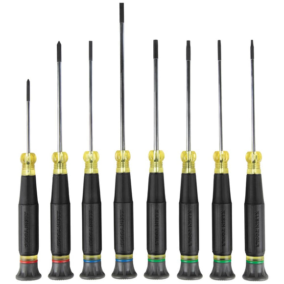 Klein Tools 85617 - Juego de destornilladores de precisión, ranurados, Phillips, TORX, asas de agarre cojín, ideales para bloques de terminales, electrónica