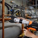 ▶ Herramienta de prensado de tubos eléctricos de 18 V para tubos de cobre de 1/2 a 2 pulgadas, crimpadora automática de rotación de 360 ° con motor sin escobillas y 6