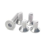 Tornillos de cabeza plana M4-0,7 x 14 mm, acero inoxidable 18-8 (304), acabado brillante, accionamiento de enchufe Allen, tornillos de máquina, tornillos hexagonales interiores, tornillos de tornillo hexagonal 60 unidades