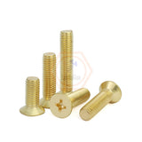 200 tornillos de cabeza plana de latón M3 x 6 mm, tornillos de cabeza avellanada Phillips