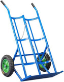 Carro De Cilindros De Acero Carro Para Almacenamiento Y Transporte De Cilindros Carretilla Para Tanque De Acetileno Y Cilindro De Oxígeno Neumático Inflable De 14 Pulgadas(Blue-A)