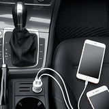 ▶Adaptador de cargador de coche USB de doble puerto para dispositivos Apple y Android, 4.8 amperios, 24 W, negro y rojo