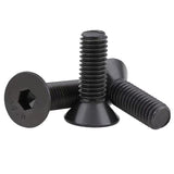 🔩 M6-1 tornillos de cabeza plana de 30 mm, acero de aleación de grado 10.9, DIN 7991, unidad de enchufe Allen, acabado de óxido negro, rosca de máquina, pernos avellanados, cantidad de rosca completa 60