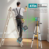 Nivel láser verde con trípode, haz verde autonivelante de 100 pies, láser de punto de mira de precisión, adecuado para decoración del hogar, bricolaje, colgar imágenes, azulejos