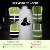 Chaleco Seguridad Industrial Chalecos Reflejante con Bolsillo Multiusos y Bandas Reflectantes Amarillo-M