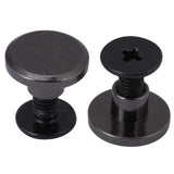 🔩 20 unids/set postes de tornillo plano de latón cabeza de remache cinturón remaches cabeza de perno para equipaje cuero artesanía tripulación clavo remache 5mm 8mm negro (5mm)