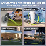 ▶ Cable generador de 50 amperios, cable de extensión de 10 pies 50 A RV con bloqueo giratorio hembra, 4 puntas NEMA 14-50P a SS2-50R resistente calibre 6/3+8/1 AWG STW WireWire para RV Camper y casa