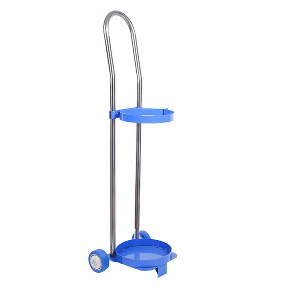 Carretilla de mano para tanque de oxígeno con ruedas, altura 80, 95 y 110 cm, cilíndrica inclinable, robusta, móvil, para una sola botella.(H 80cm(31 1/2in))