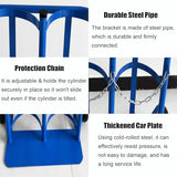 Carretilla de Mano Plegable de 4 Ruedas para Gas de Soldadura con 2 Cadenas Protectoras, Soporte para Tanque de oxígeno, Carrito de Movilidad con Capacidad par,