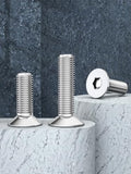 M8 x 80 (5 piezas) Tornillos de cabeza plana avellanados, acero inoxidable 304, acabado brillante, totalmente roscado, accionamiento hexagonal Allen métrico, DIN7991