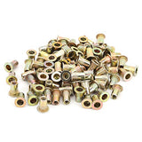 🔩 Tuercas Remachables, Kit de Tuercas Roscadas de Cabeza Plana Chapadas en Zinc de Color 100 Piezas Kit Surtido de Tuercas Remachadoras Accesorios de Hardware (M4 100 piezas)
