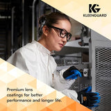 ▶ Anteojos de seguridad, con revestimiento antirreflejo, lentes transparentes, marco negro, unisex para hombres y mujeres (cantidad 12) KleenGuard™ V30 Maverick™ -