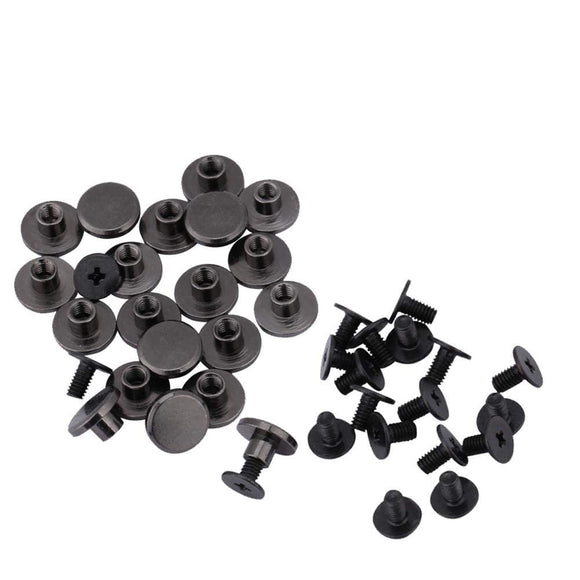 ▶ Remache de latón, 20 Juegos Botones de Remache Prisioneros de presión Correa de Cabeza Plana de latón Remaches + Tornillo para Equipaje Bolso Artesanal de Cuero Tornillos(8mm)