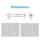 Tornillo Allen de cabeza avellanada M4 x 12, tornillos hexagonales de acero inoxidable, fijación de cabeza plana, tornillos de 4 mm, adecuados para metal, construcción, instalación, bricolaje (25