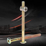 🔩 Kit de Pernos y Tuercas, 10 Piezas M6 Tornillos de Cabeza Hexagonal, Pernos Tuercas Muebles Kit, Tornillo de Tuerca Conector de Chapado en Zinc para Muebles, Cunas, Camas(80mm)