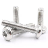 Romozi Tornillos M5, tornillo y tornillo de cabeza de botón M5 x 25 mm, tornillos de acero inoxidable, accionamiento hexagonal Allen, rosca completa, acabado brillante, rosca gruesa, 40 piezas