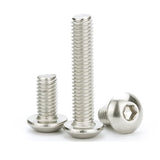 Tornillos de cabeza de botón M6-1.0 x 10 mm, acero inoxidable 304, rosca completa, transmisión de enchufe Allen, 50 unidades
