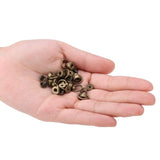 🔩 20PCS Conjuntos de Botón de Cabeza Redonda de Latón Remaches Leathercraft Bricolaje Artesanal de Cuero Metal Remache con Hebilla para la Correa del Cinturón Zapatos de Decoración (Bronce)