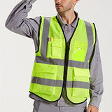 XIAKE - Chaleco reflectante de seguridad para hombres y mujeres, chaleco de alta visibilidad, clase 2, con bolsillos, cumple con las normas ANSI, Malla Naranja-B525, 3X-Large