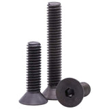 M5 x 20 mm (50 piezas) Tornillos de cabeza avellanada planos, acero de aleación de grado 10.9, óxido negro, unidad de enchufe hexagonal Allen, rosca completa, rosca gruesa UNC
