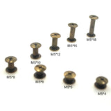 🔩 Alloygold Juego de 110 juegos de 8 tamaños de tornillos de encuadernación Chicago con botones de Chicago para bricolaje, adornos de cuero, tornillos de cabeza redonda (M5 x 4, 5, 6, 8, 10, 12, 15, 18) (bronce)
