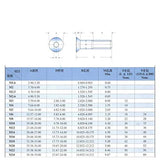 Ochoos Tornillos Allen de cabeza plana chapados en titanio M2/M2.5/M3/M4, tornillos de cabeza avellanada, 10 unidades (dimensiones: M2.510 mm)