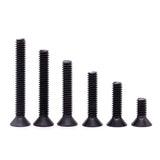 Tornillos de cabeza avellanada plana de 1/4-20 x 3/4 pulgadas (50 piezas) de 1/4-20 x 3/4 pulgadas, acero de aleación de grado 10.9, acabado de óxido negro, unidad de enchufe hexagonal Allen, rosca