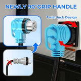 ▶ Cable generador de 10 pies y 50 amperios, listado UL, alambre de cobre 100%, mango de agarre de 90°, NEMA 14-50P a SS2-50R, cable STW de calibre 6/3+8/1