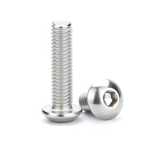 Tornillos de cabeza de botón M6-1.0 x 10 mm, acero inoxidable 304, rosca completa, transmisión de enchufe Allen, 50 unidades